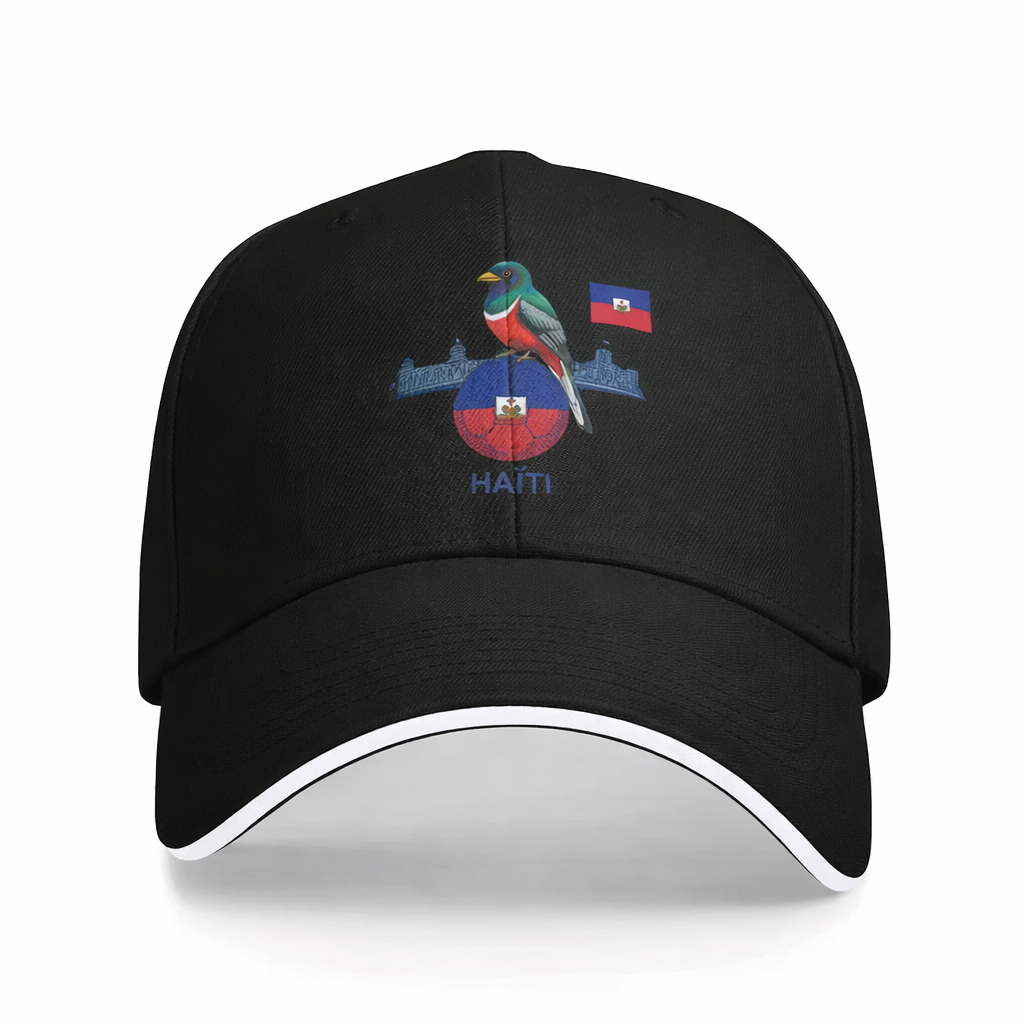 Casquette noire-oiseau coloré
