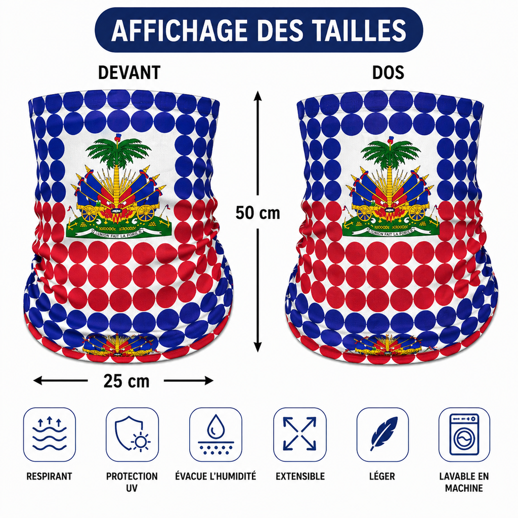 Foulard bleu rouge d'Haïti – Blason