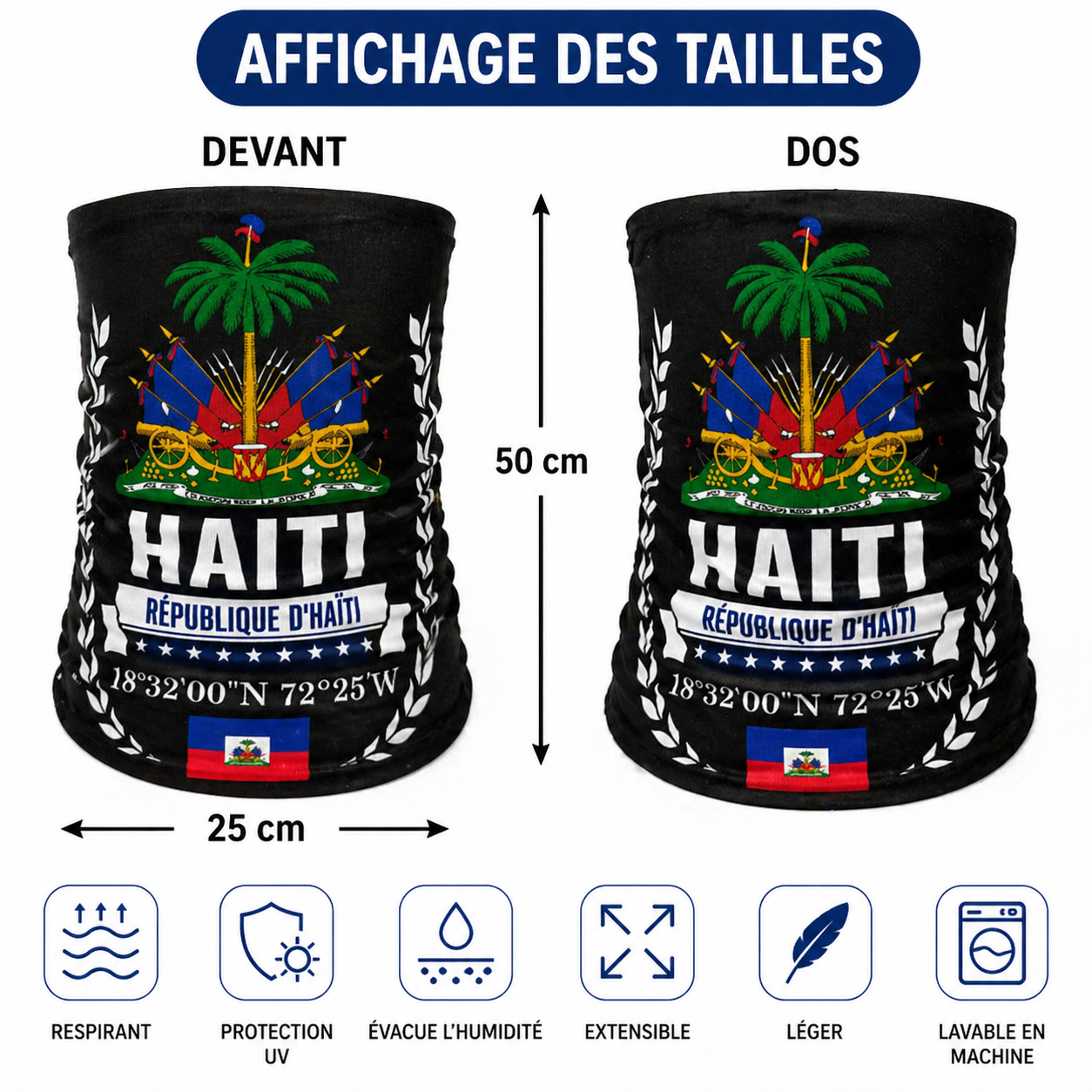 Foulard noir république d'Haïti – Blason