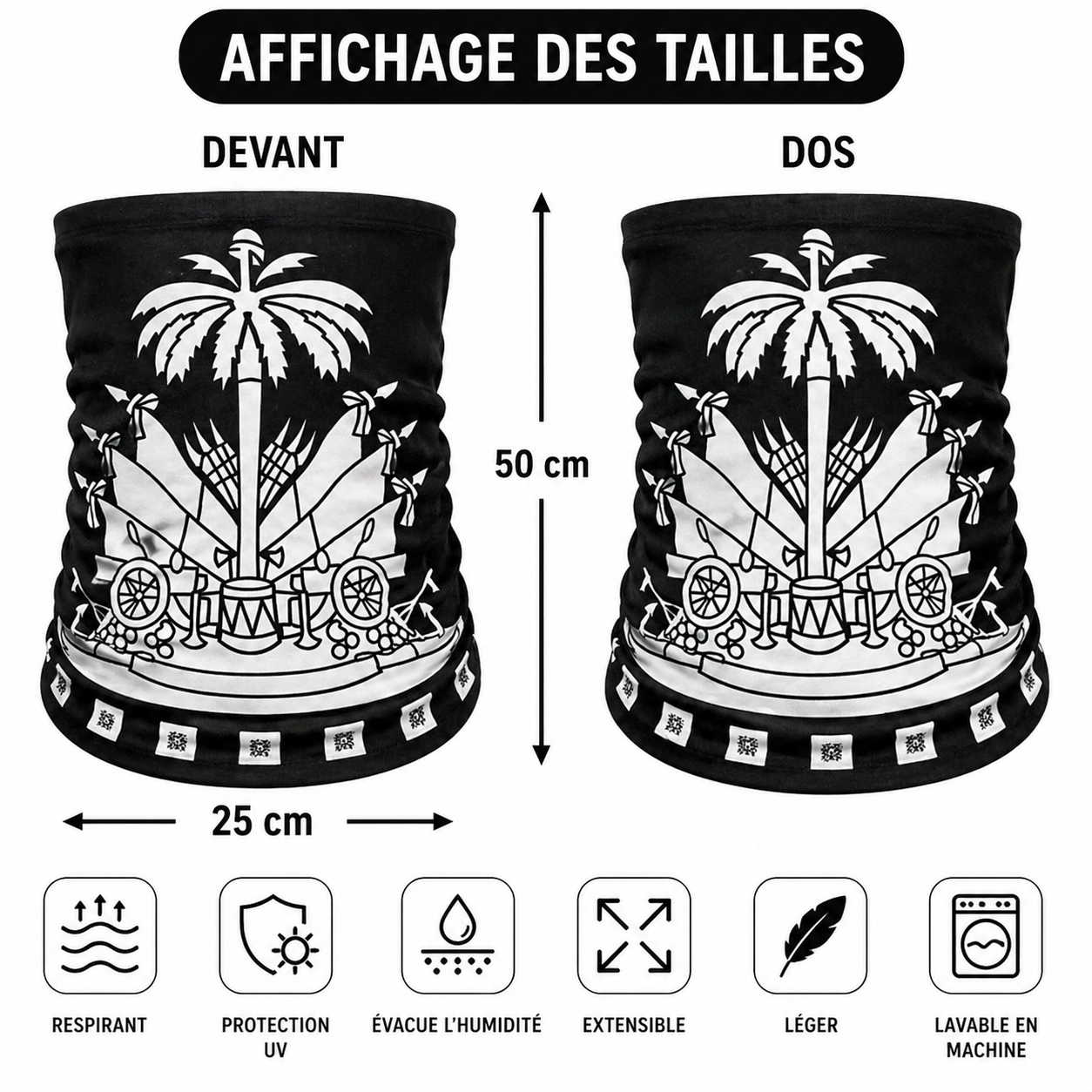 Foulard noir et blanc   d'Haïti – Blason
