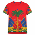 T-Shirt rouge d'Haïti à manche courte