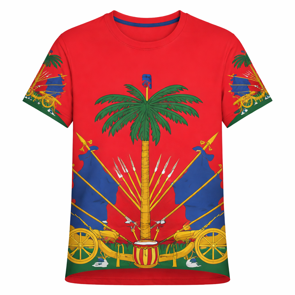 T-Shirt rouge d'Haïti à manche courte