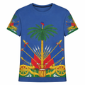 T-Shirt bleu d'Haïti à manche courte