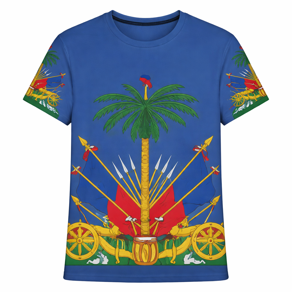 T-Shirt bleu d'Haïti à manche courte