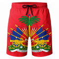 Short  rouge de plage homme Haïti