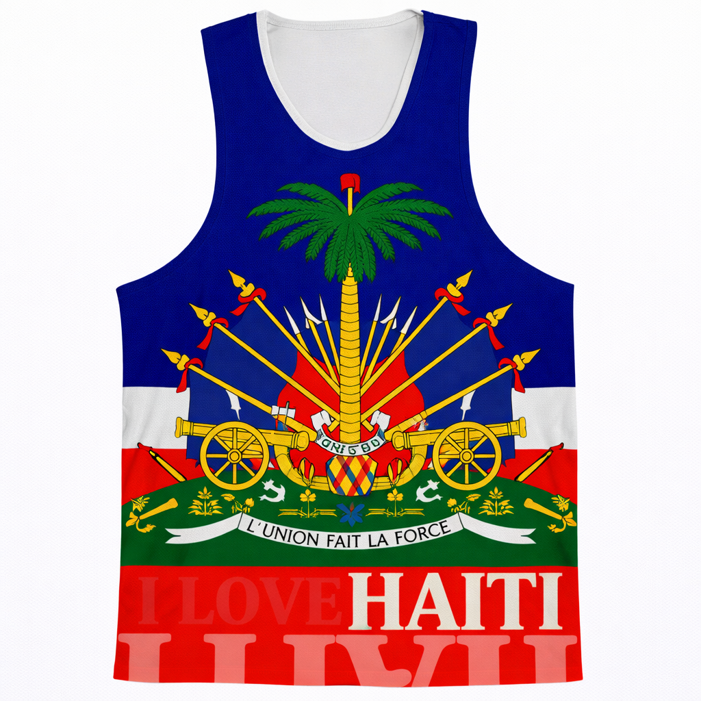 Débardeur Haïti rouge et bleu – Léger & Confortable