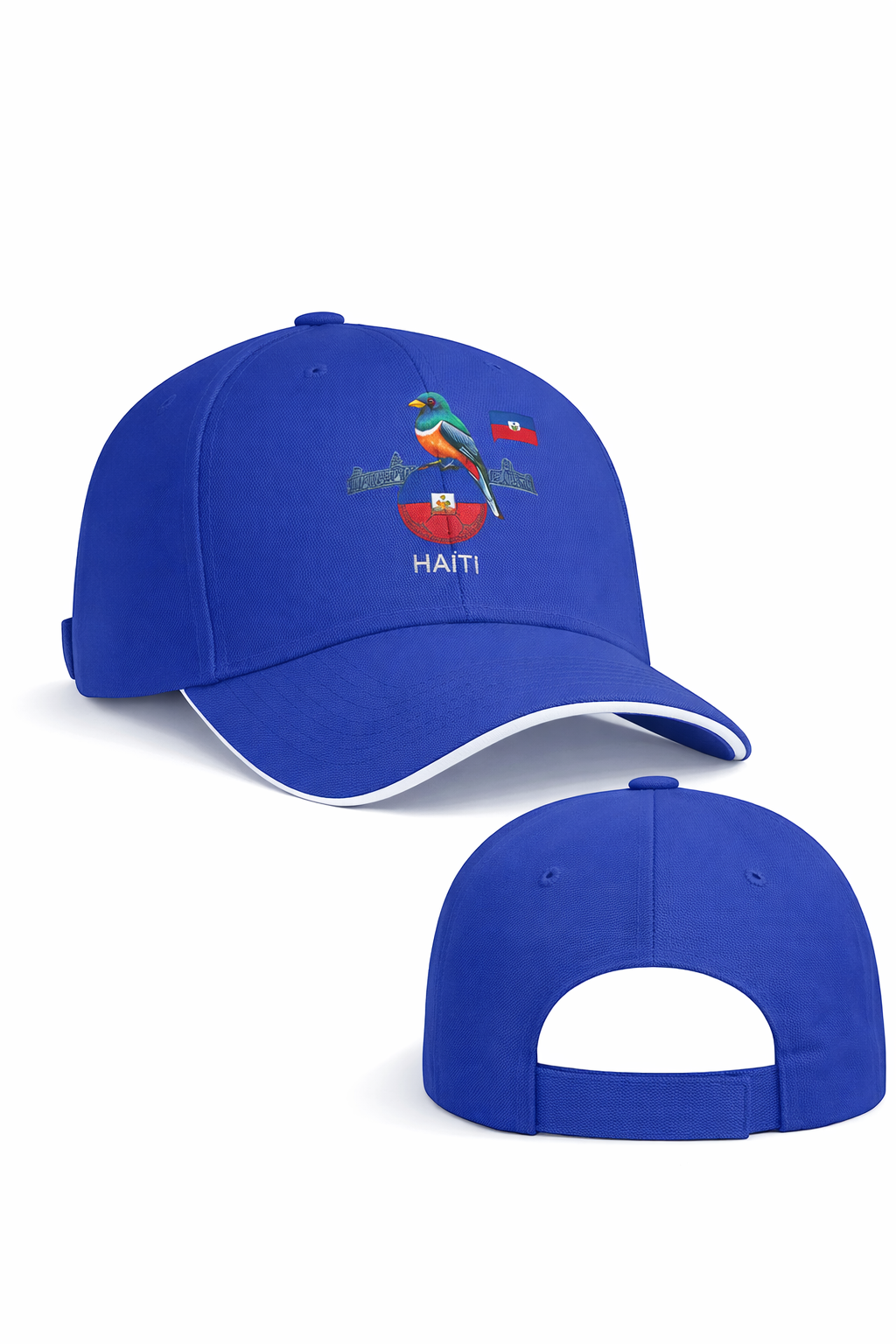 Casquette bleu-oiseau coloré