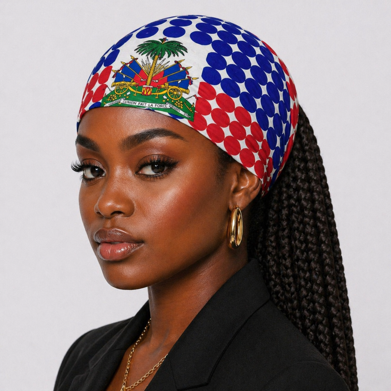Foulard bleu rouge d'Haïti – Blason