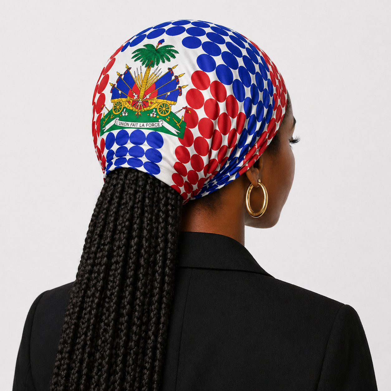 Foulard bleu rouge d'Haïti – Blason