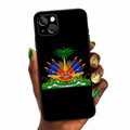 Coque iPhone Noir –Emblème d’Haïti centré